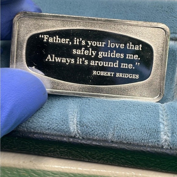 1973 Franklin Mint Father's Day Silver Art Bar 2.3oz 1000 grains Box + COA - Picture 4 of 6